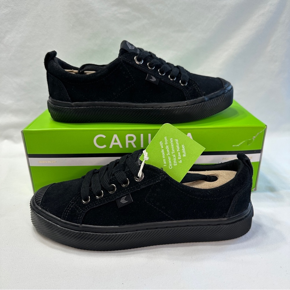 NEW Cariuma OCA Low All Black Suede Sneaker - Women's 6